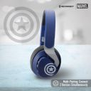 Reconnect -Marvel Captain America Wireless Over Ear Metallic Headphone with built in mic, Sweat resistant, Siri/Alexa/GoogleOk compatible, 8hrs playtime, Super hero Design - DBTH501 CA...