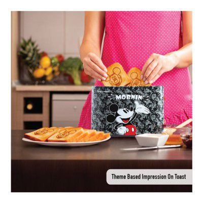 Reconnect Mickey 2-Slice Pop-up Toaster with Theme Impression, 2 Years Warranty