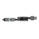 Reconnect RATCB1002 1 m 2-in-1 USB-A to Micro-USB & Type-C Cable, Black...
