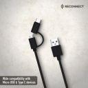 Reconnect RATCB1004 1 Meter 2-In-1 Micro USB to Type C Cable...