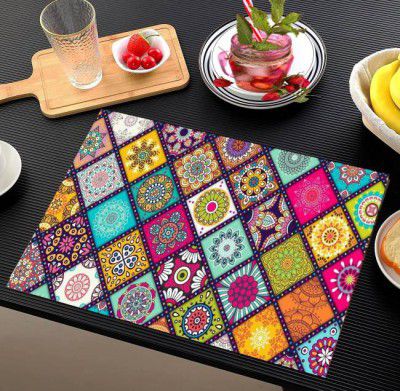 Rectangular Pack of 1 Table Placemat  (Multicolor, PVC)