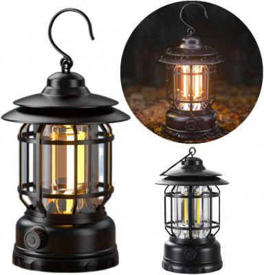 RECTITUDE LED Camping Light Retro Style Lighting Battery Type-c Rechargeable Dimmable Tent Lamp 