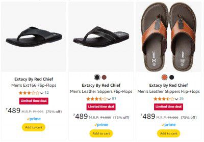 Amazon: Minimum 60% to 77% off  Red Chief Men's Footwear Starts At ₹1256