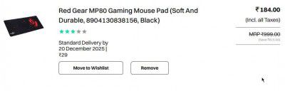 Red Gear MP80 Gaming Mouse Pad (8904130838156)