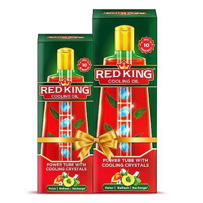 Red King Cooling oil, 280 ml + 180 ml combo (Relieves Fatigue, Sleeplessness, Headache and Stress )