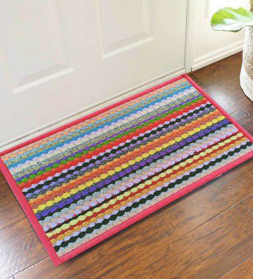 Status Red Nylon Geometric 23X15 Inch Antiskid Door Mat