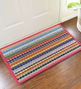 Status Red Nylon Geometric 23X15 Inch Antiskid Door Mat...