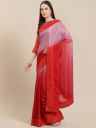 Red Ombre Sequinned Pure Chiffon Saree...