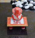 Red Ridhi Sidhi with Swastik On Marble Chowki...