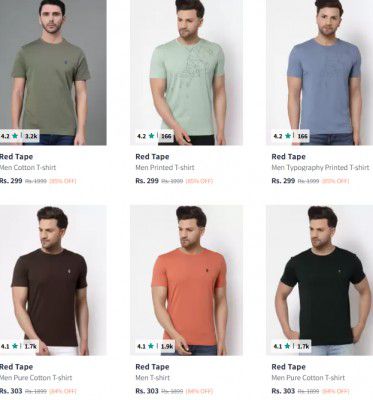 Myntra: Red Tap Men's T-shirts starts at Rs 299 | Upto 85% OFF