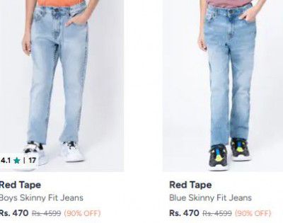 Myntra : Upto 90% OFF - Red Tape Boys Jeans 