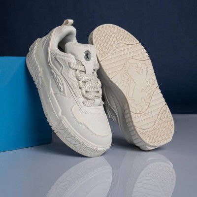 RED TAPE Lifestyle Sneaker Shoes for Men | Elegantly Rounded Front, Soothing Insole Sneakers For Men (Beige, White, 10)
