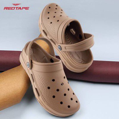 Red Tape Men Clogs Sandal  (Brown , 10)