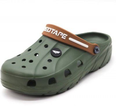 Red Tape Men Clogs Sandal  (Olive , 9)