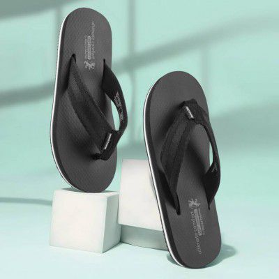 RED TAPE Men Flip Flops (Black, 9)