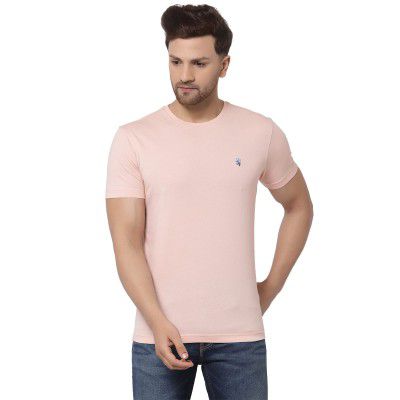 Red Tape Men Peach Solid T-Shirt