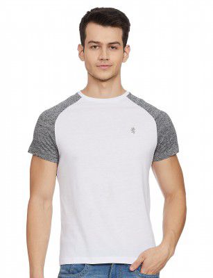 Red Tape Men White/Charcoal Melange T-Shirt