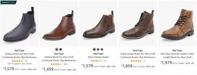 Red Tape Men's Boots @ Minimum 80% Off