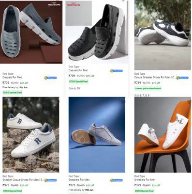 Red Tape Men’s Casual Shoes Starts at ₹709 | Upto 87% Off