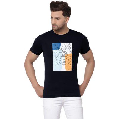 Red Tape Mens Navy Printed T-Shirt