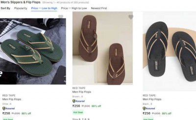 RED TAPE Men’s Slippers & Flip Flops Start At 256/-