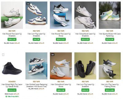 Ajio : UP TO 88% OFF : Red Tape men's Sneakers