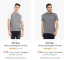 Red Tape Men's T-Shirt at Minimum 75% off...