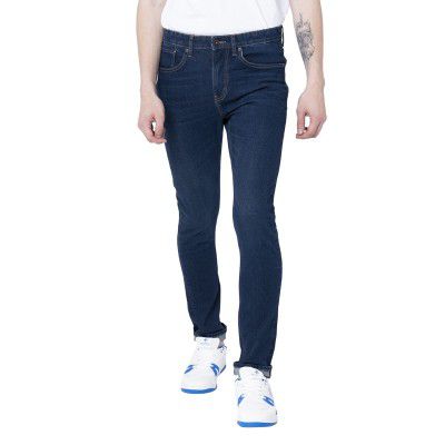 Red Tape Men's Tinted Dark Blue Solid Skinny Jeans