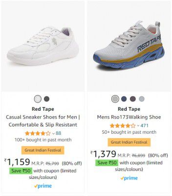 Red Tape Shoes Flat 80 % Off