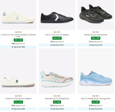 Ajio Footwear Loot : Upto 85% Off on Red Tape Women's Shoes | Starts @360