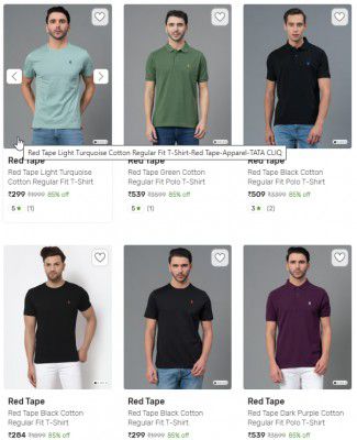 Red tape T-shirts Upto 85% Off 