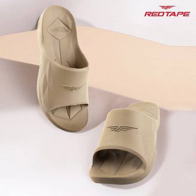 Red Tape Women Slides (Beige , 4)