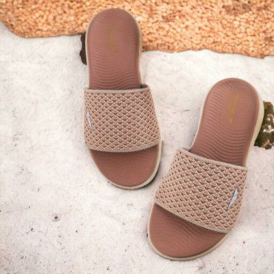 Red Tape Women Slides (Beige, Brown 4)
