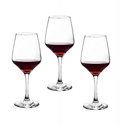 Red Wine Glass 350ml European Style Crystal Clear Glass (Set of 3)