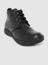 Red Chief Men Black Solid Mid-Top Leather Flat Boots Boots For Men (Black)...
