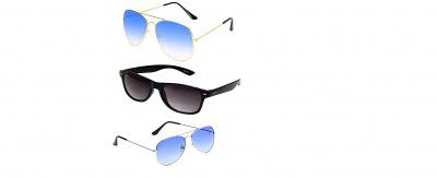 Redex Aviator And Wayfarer Stylish Sunglasses For Unisex Pack Of Three
