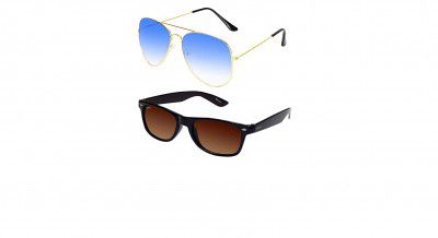 Redex Aviator And Wayfarer Stylish Sunglasses Pack Of Two For Men & women