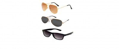 Redex Aviator And Wayfarer Stylish Sunglasses Pack Of Three for Men & Women