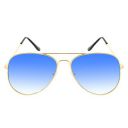 REDEX Stylish Sea Blue & Golden Aviator Sunglass For Unisex...