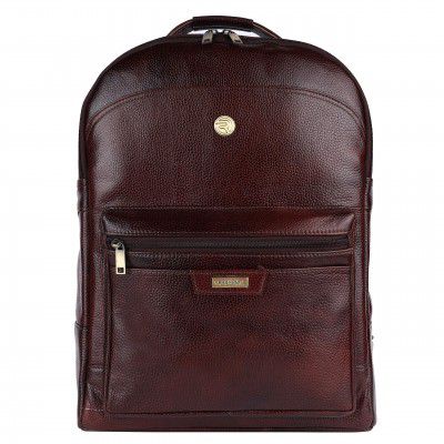 REDHORNZ Genuine Leather Laptop Backpack for Men SK17 (Bombay Brown)