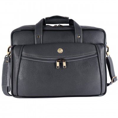 REDHORNZ Genuine Leather Laptop/Office Bag (15.6 inch) for Men/Professionals (Metal Grey) 511_Metal_Grey