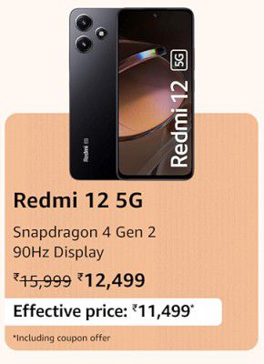 Redmi 12 5G @ ₹11,499 during Prime Day Sale