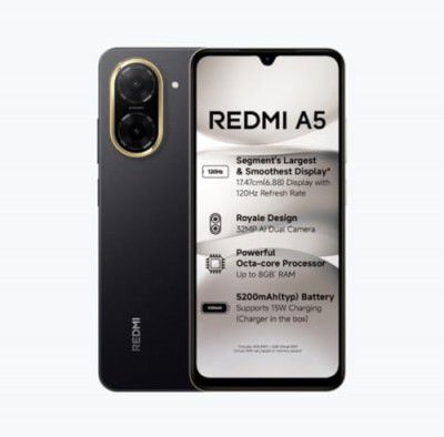 Redmi A5 Just Black, [ 4GB RAM 128GB ROM ]