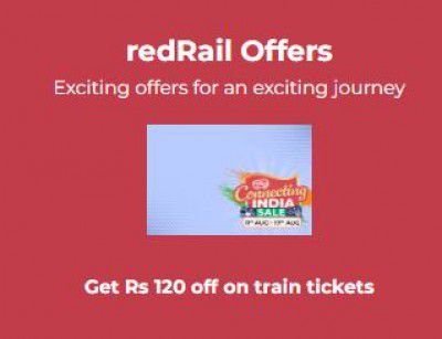 RedRail Offer : Get Rs 120 off on train tickets