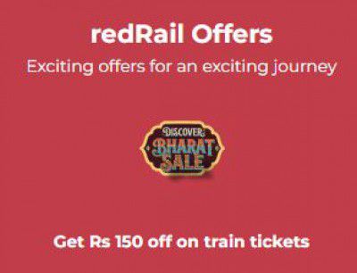 RedRail Offer : Get Rs 150 off on train tickets
