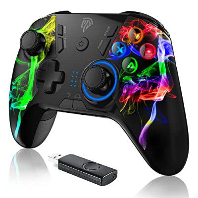 REDSTORM Wireless Pc Controller, Easysmx Dual-Vibration Joystick Gamepad Computer Gaming Controller For Pc Windows 7/8/10/11/12, Steam, Ps3, Switch And Android- Black