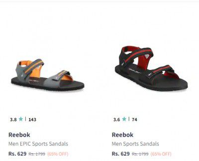Reebok Men Sandals Collection Upto 65% Off | starts At Rs 629