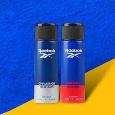 REEBOK Move Your Spirit And Challenge Your Limits Body Spray - For Men (400 ml, Pack of 2)