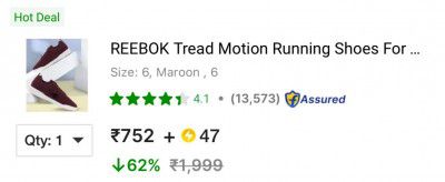 REEBOK  Tread Motion Running Shoes For Men (Maroon)