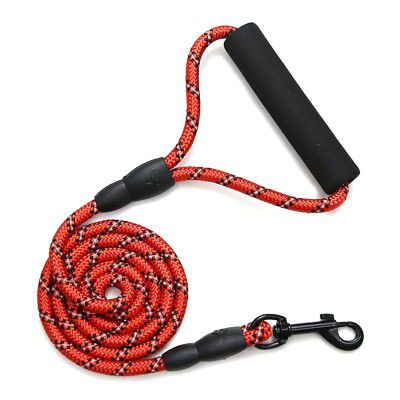 Reflective Adjustable Pet Leash for Dogs (D-Shape) 1/5 inch x 4 feet, Red)